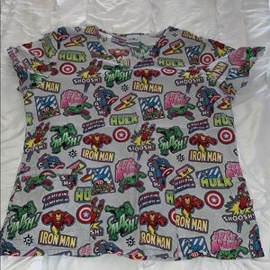 Marvel avengers scrub top